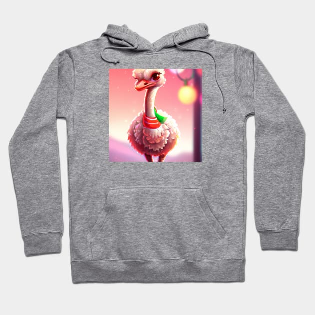 Cute Ostrich Drawing Hoodie by Play Zoo